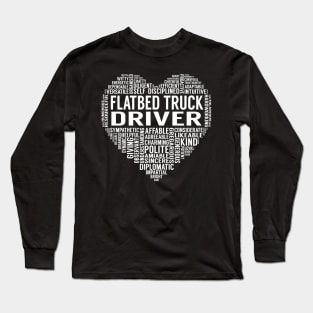 Flatbed Truck Driver Heart Long Sleeve T-Shirt